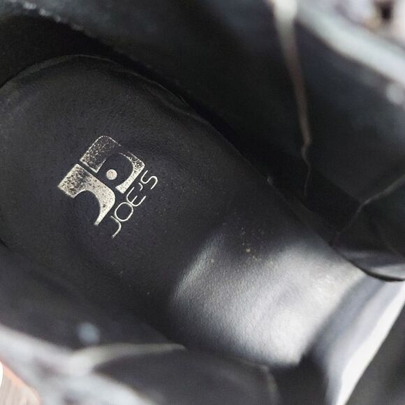 Joe’s Abby Black Leather Ankle Bootie Size 9.5 Block Heel Almond Toe - Picture 8 of 11